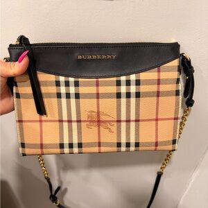 Burberry Peyton Beige and Black Checkered Women's Bag